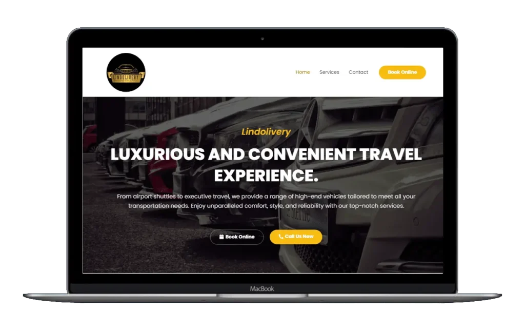 Lindolivery vehicles website mockup.webp