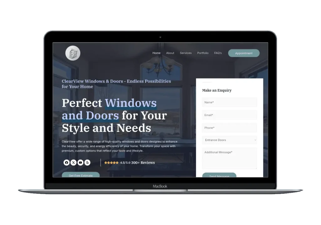 Windows doors website mockup.webp